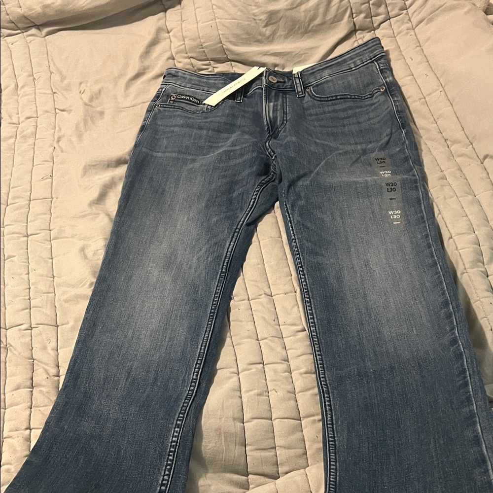 Calvin Klein Men's Slim Straight Jeans - Medium Blue